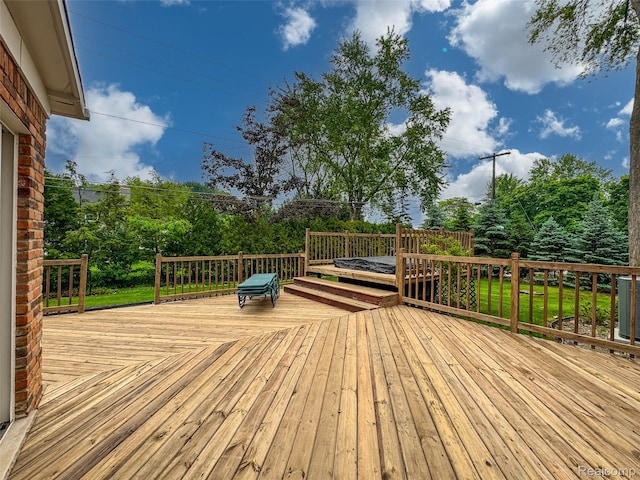 100 Overhill Rd, Bloomfield Hills, MI 48301 - wooden deck with view of wooded area