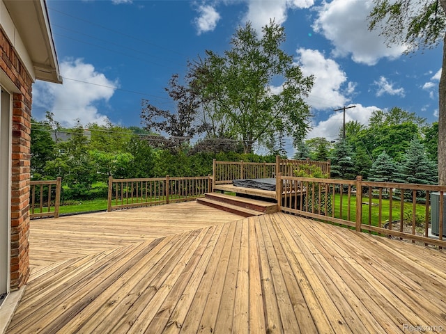 100 Overhill Rd, Bloomfield Hills, MI 48301 - wooden deck featuring view of scattered trees