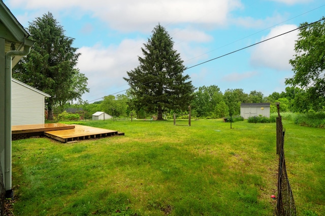 2961 E B Ave, Plainwell, MI 49080 - view of green lawn with a wooden deck