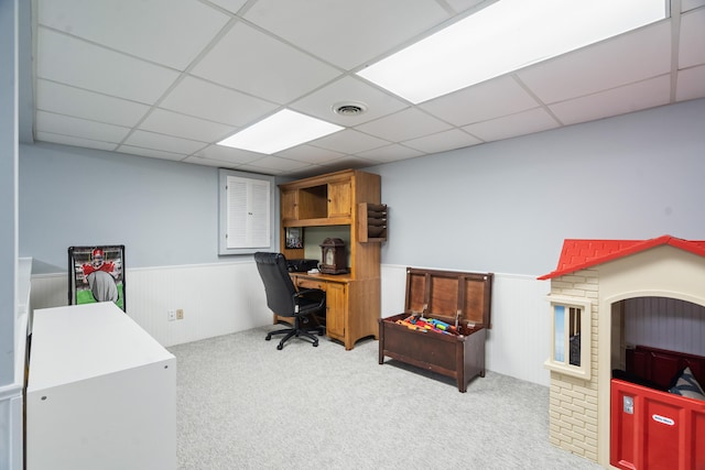 2961 E B Ave, Plainwell, MI 49080 - carpeted office space with wainscoting and a drop ceiling