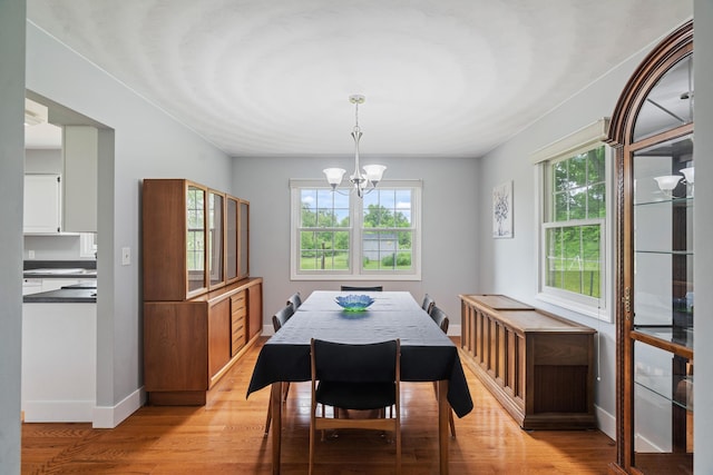 2961 E B Ave, Plainwell, MI 49080 - dining area with plenty of natural light, a chandelier, and light wood-style flooring