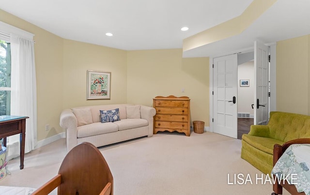12857 Wilderness Trl, Grand Haven, MI 49417 - living area with recessed lighting, carpet, and baseboards