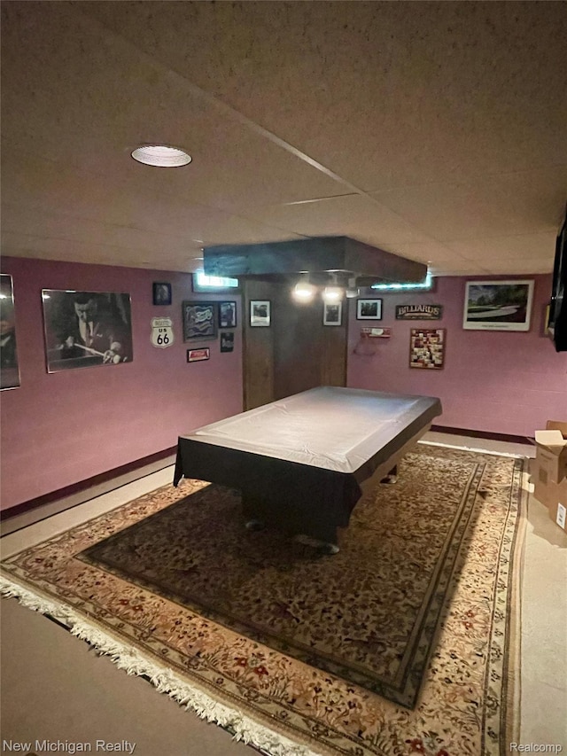 6567 Heaven Dr, Howell, MI 48855 - rec room with billiards and baseboards