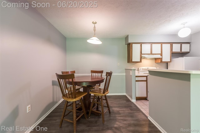 410 Spring Brooke Dr, Brighton, MI 48116 - dining space with dark wood finished floors and a textured ceiling