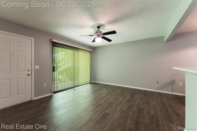 410 Spring Brooke Dr, Brighton, MI 48116 - spare room featuring a ceiling fan, wood finished floors, and a textured ceiling