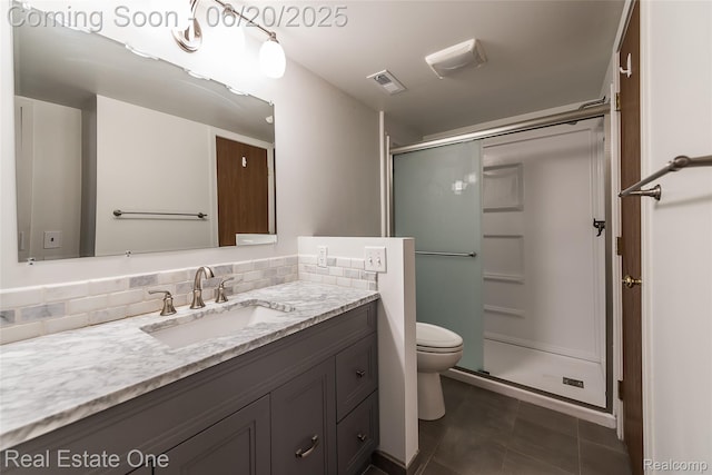 410 Spring Brooke Dr, Brighton, MI 48116 - bathroom with vanity, a shower stall, and tile patterned flooring