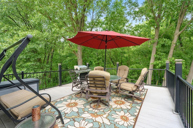 7843 Shepherds Glen Ct, Kalamazoo, MI 49009 - wooden terrace with outdoor dining space