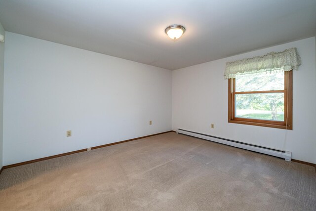 3715 Glen Haven Rd, Saint Joseph, MI 49085 - empty room featuring baseboard heating, carpet floors, and baseboards