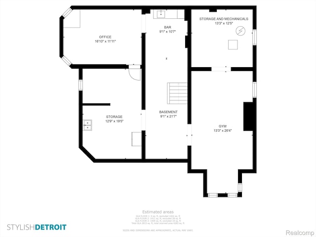 205 Alfred St Unit A, Detroit, MI 48201 - home floor plan