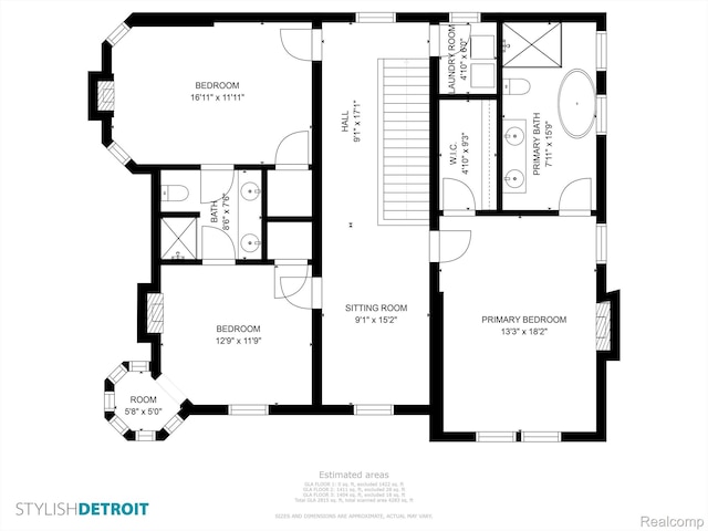 205 Alfred St Unit A, Detroit, MI 48201 - home floor plan