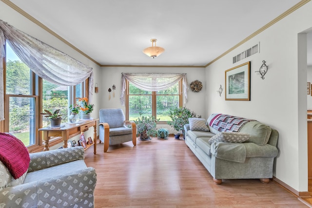 6676 Ralaric Dr, Dexter, MI 48130 - living room with ornamental molding, plenty of natural light, and light wood finished floors