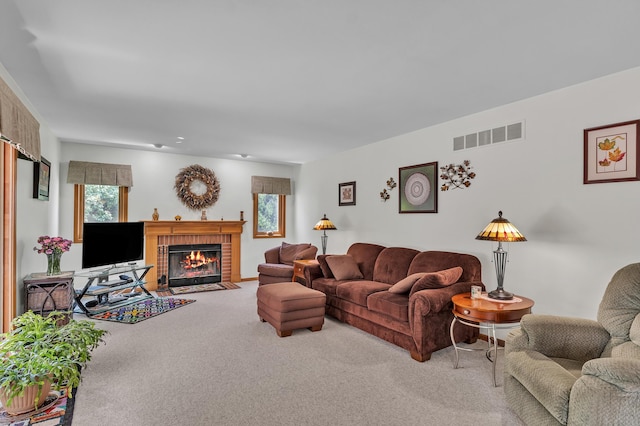 6676 Ralaric Dr, Dexter, MI 48130 - living room with carpet flooring and a fireplace