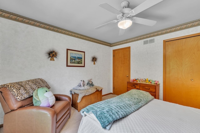 6676 Ralaric Dr, Dexter, MI 48130 - carpeted bedroom with ceiling fan