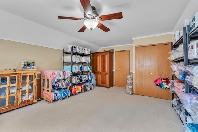 6676 Ralaric Dr, Dexter, MI 48130 - storage area featuring a ceiling fan