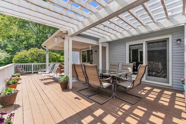 6676 Ralaric Dr, Dexter, MI 48130 - deck featuring outdoor dining space and a pergola