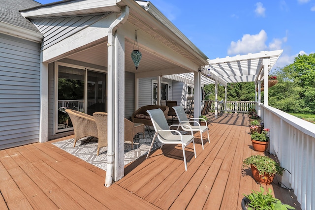 6676 Ralaric Dr, Dexter, MI 48130 - wooden terrace with a pergola