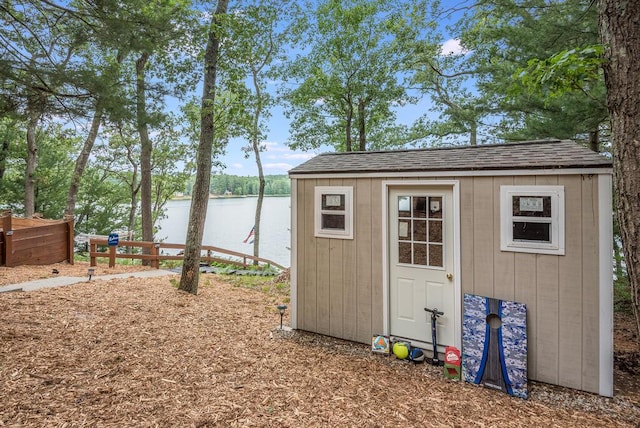 8833 W Velt Ave, Baldwin, MI 49304 - view of shed featuring a water view