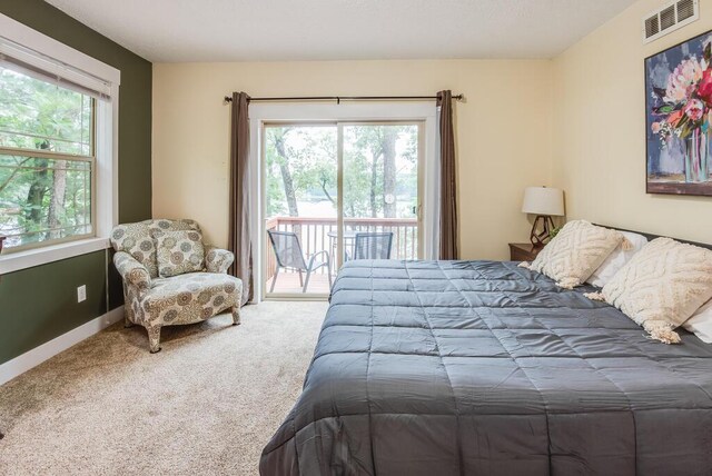 8833 W Velt Ave, Baldwin, MI 49304 - carpeted bedroom featuring access to outside and baseboards