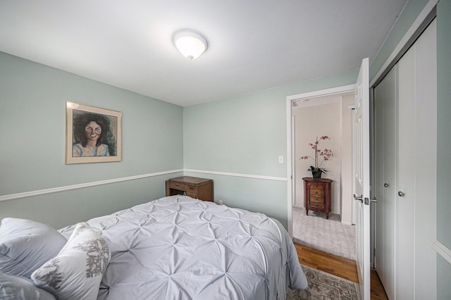 489 Old Creek Ct, Saline, MI 48176 - bedroom with wood finished floors and a closet