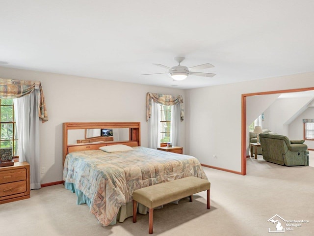 9241 Legacy Ct, Temperance, MI 48182 - carpeted bedroom with baseboards and a ceiling fan