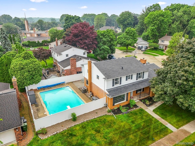 18607 Colonial Ct, Allen Park, MI 48101 - view from above of property with a pool area