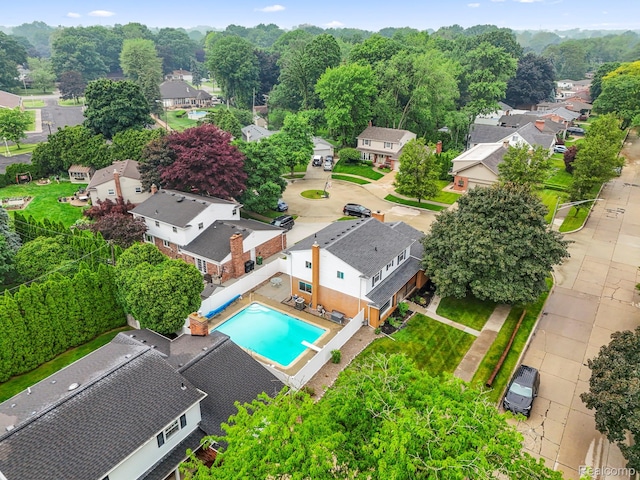 18607 Colonial Ct, Allen Park, MI 48101 - aerial perspective of suburban area with a pool