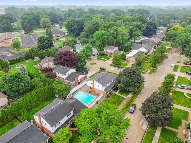 18607 Colonial Ct, Allen Park, MI 48101 - aerial perspective of suburban area with a pool area