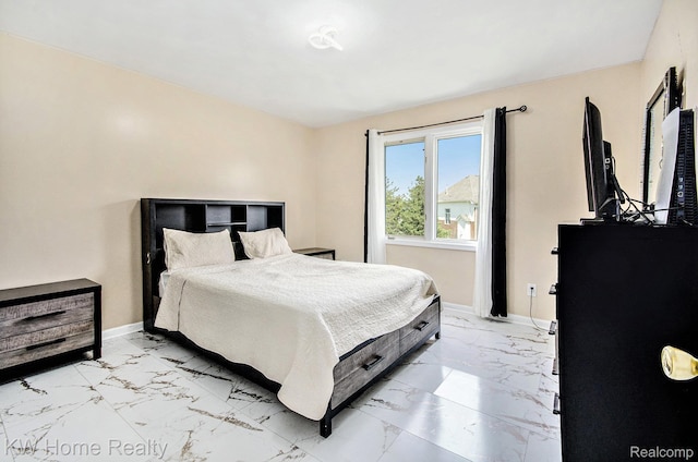 47040 W Wayford Dr, Shelby Twp, MI 48315 - bedroom featuring light marble finish floors and baseboards