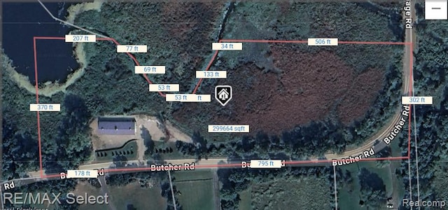 1080 Butcher Rd, Fenton, MI 48430 - map / location with property boundaries highlighted