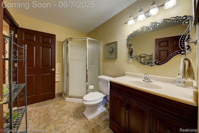 4546 Forest Edge Ln, West Bloomfield, MI 48323 - bathroom with vanity, toilet, and a shower stall