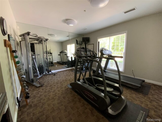 3577 Oakmonte Blvd, Rochester, MI 48306 - gym featuring carpet floors and baseboards