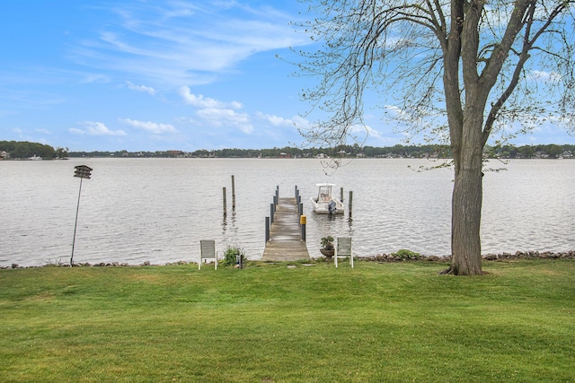 371 Waukazoo Dr, Holland, MI 49424 - dock area with a water view and a yard