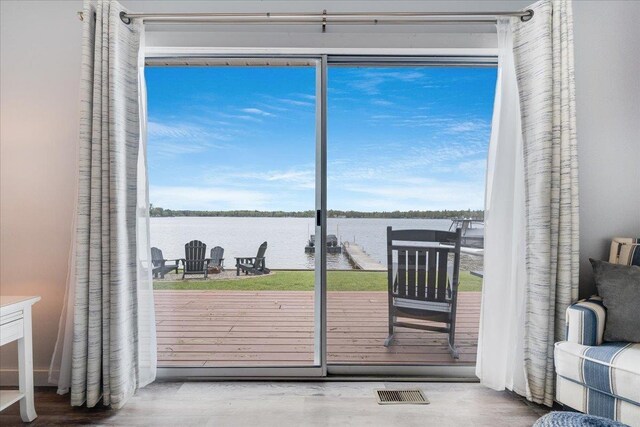 4805 Pinellas Dr, Hale, MI 48739 - entryway with a water view and healthy amount of natural light