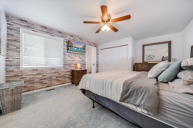 4805 Pinellas Dr, Hale, MI 48739 - bedroom featuring a closet, carpet flooring, ceiling fan, and baseboards