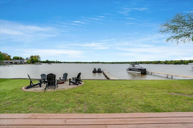 4805 Pinellas Dr, Hale, MI 48739 - dock area with a yard and a water view