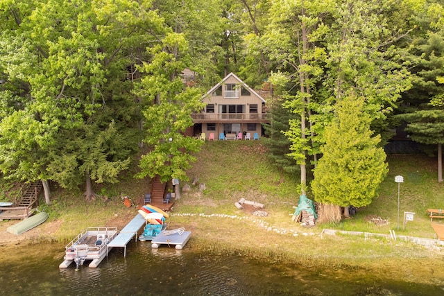 6387 N Larson Rd, Fountain, MI 49410 - view from above of property with a nearby body of water