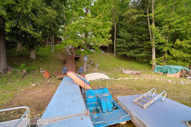 6387 N Larson Rd, Fountain, MI 49410 - view of yard featuring stairway