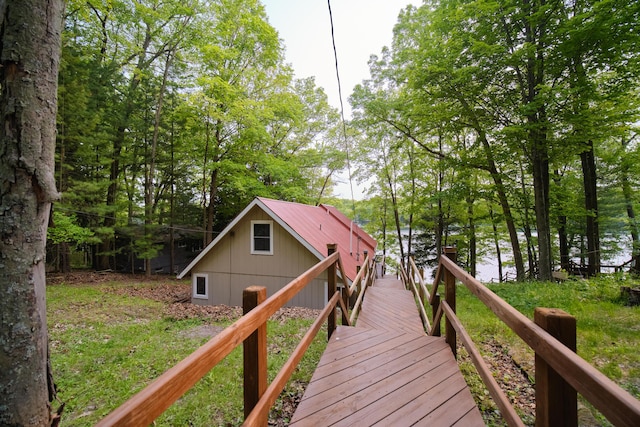 6387 N Larson Rd, Fountain, MI 49410 - view of wooden terrace