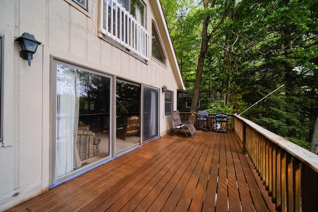 6387 N Larson Rd, Fountain, MI 49410 - wooden terrace featuring a grill