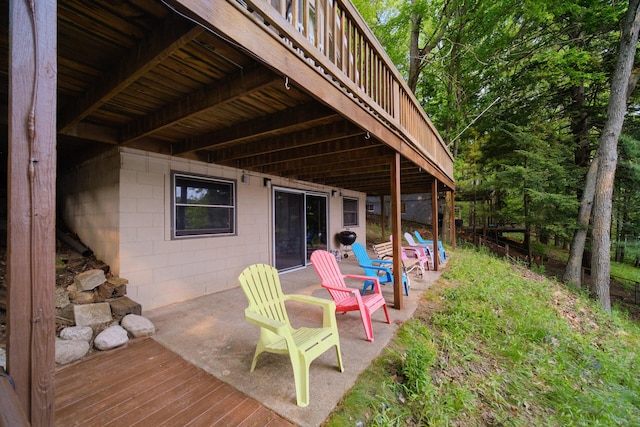 6387 N Larson Rd, Fountain, MI 49410 - wooden terrace with a patio