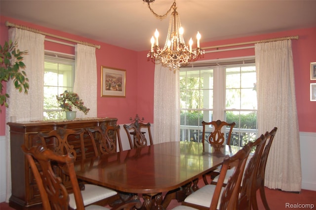 6560 Perham Dr, West Bloomfield, MI 48322 - dining space with a chandelier and plenty of natural light