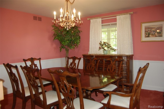 6560 Perham Dr, West Bloomfield, MI 48322 - dining room with a chandelier and wainscoting