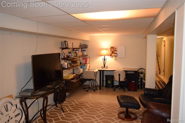 6009 Lancaster Dr, Flint, MI 48532 - office area featuring a drop ceiling
