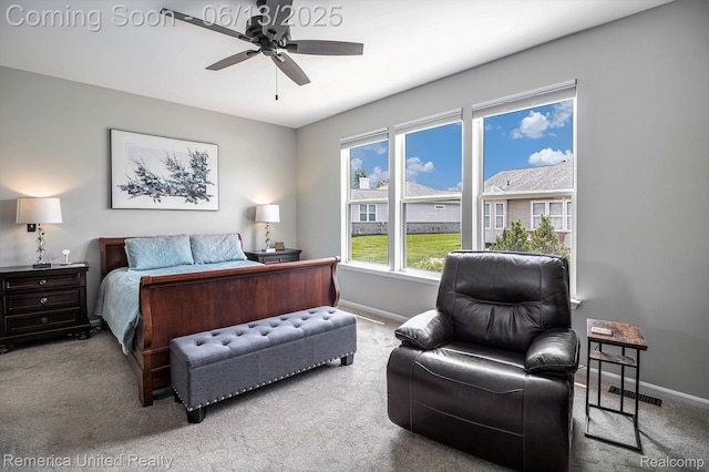 24168 Grand Traverse Ave, Flat Rock, MI 48134 - carpeted bedroom with baseboards and ceiling fan