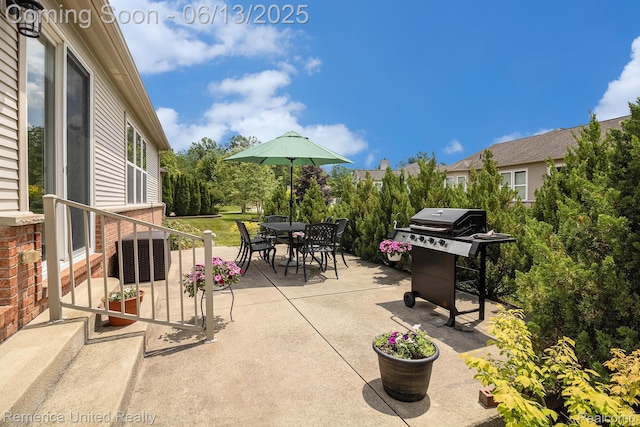 24168 Grand Traverse Ave, Flat Rock, MI 48134 - view of patio featuring outdoor dining area and grilling area