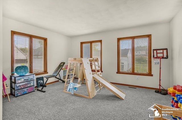 448 Borgess Ave, Monroe, MI 48162 - recreation room featuring plenty of natural light, carpet floors, and baseboards