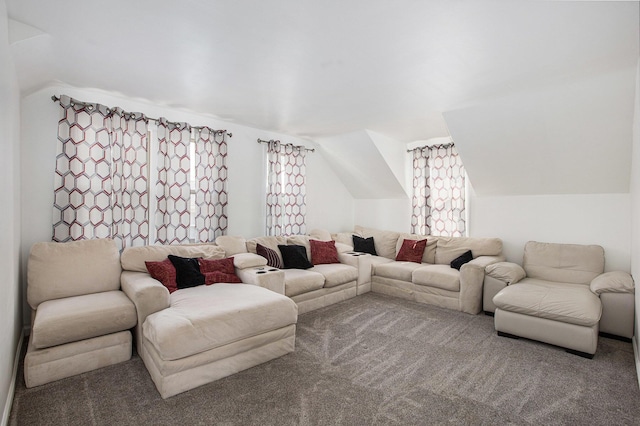 525 Riverview Ave, Monroe, MI 48162 - living area featuring vaulted ceiling and carpet