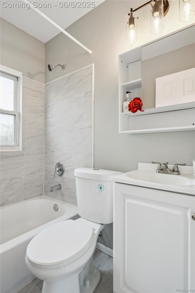 1512 Marion Ave, Lincoln Park, MI 48146 - bathroom featuring shower / bathtub combination, toilet, and vanity
