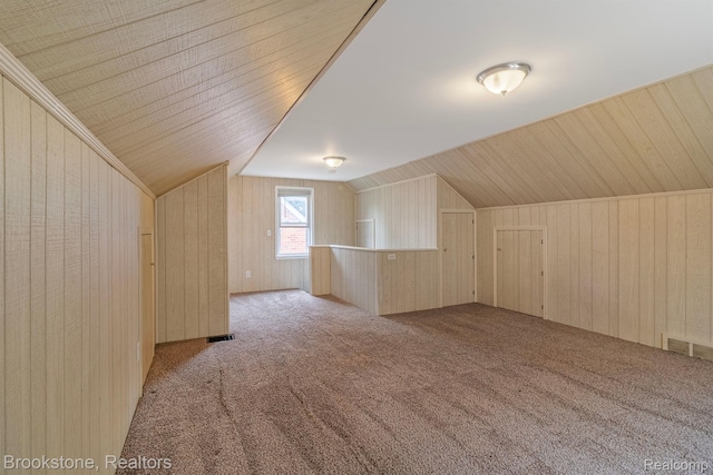 11727 Virgil, Redford, MI 48239 - bonus room with vaulted ceiling, wooden walls, and carpet