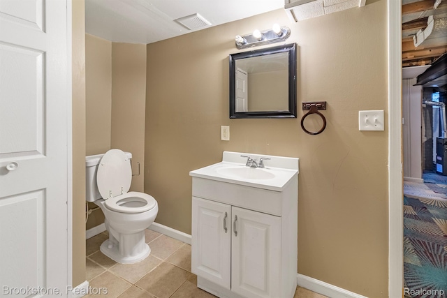 11727 Virgil, Redford, MI 48239 - bathroom featuring vanity, tile patterned flooring, toilet, and baseboards